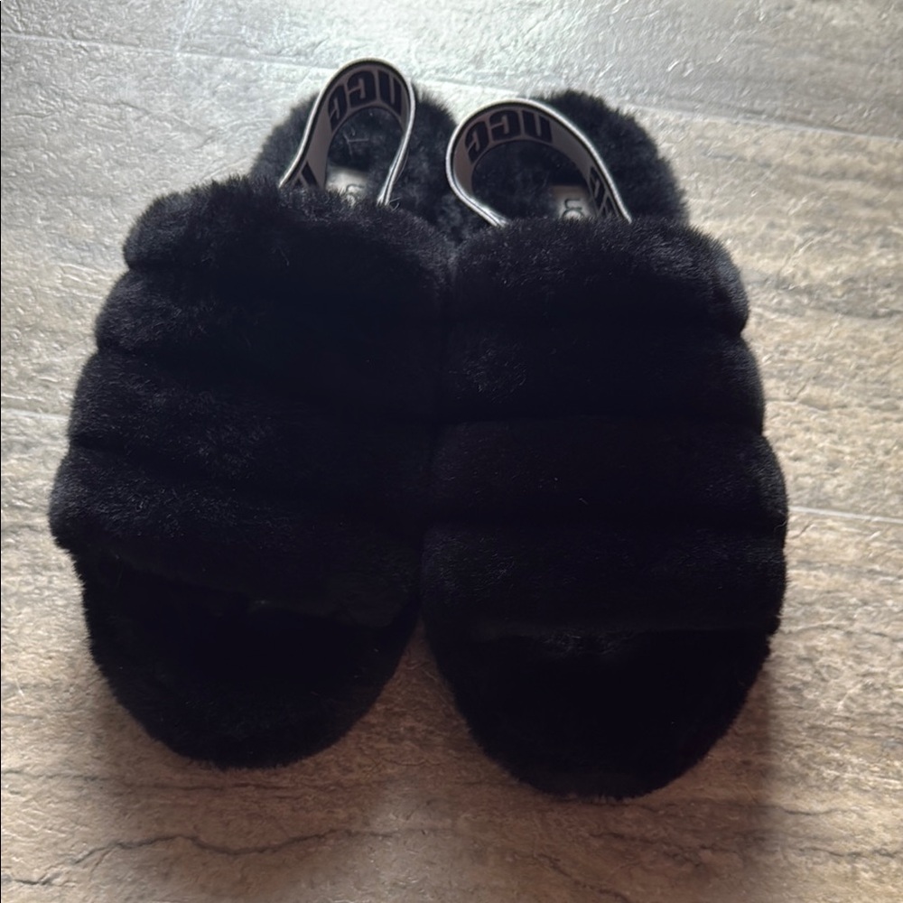 UGG Women's Plush Black Slippers